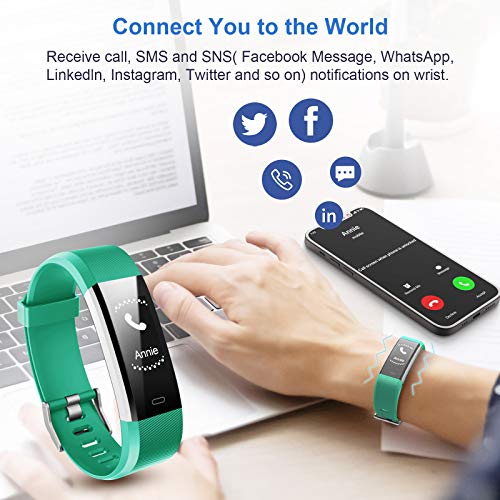 LETSCOM Fitness Tracker HR, Activity Tracker Watch with Heart Rate Monitor, Waterproof Smart Fitness Band with Step Counter, Calorie Counter, Pedometer Watch for Women and Men
