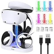 Estación de carga dual mejorada para PS VR2: además de cargar auriculares PSVR 2 y dos mandos táctiles al mismo tiempo, el cargador multifuncional también mantiene tus accesorios VR2 ordenados y almacenados. Mientras tanto, con diseño de iluminación ...