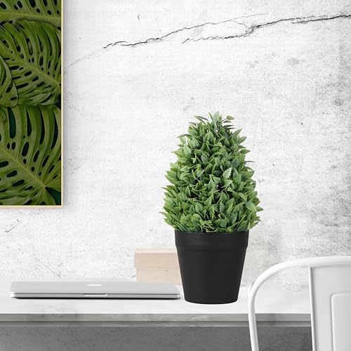 Image of Artificial Realistic Leaves Bonsai Potted Plant for Home Office Kitchen Living Room Hotel Restorent Table Corner Center Piece | Natural Look | Show Piece | 36 cm