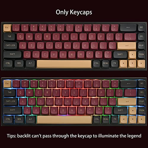 Image of Fogruaden PBT Red Samurai Keycaps, 160 Keycap Set Double Shot Keycaps, CSA Profile, Custom Keycap for Mechanical Keyboard