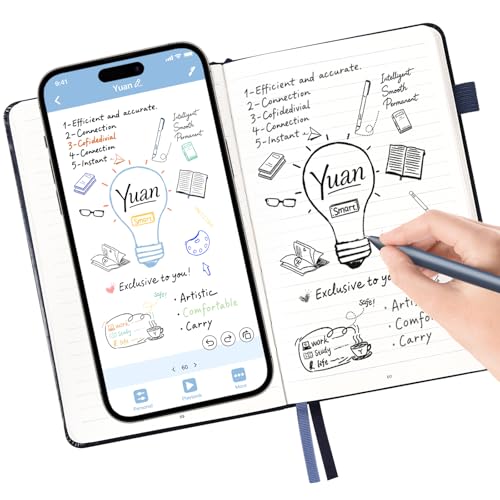 YUAN Digitales Notizbuch Smart Writing Set: Mit Smart Notebook und Smart Pen, Echtzeit‑Synchronisation und -Teilung – für Notizen, Zeichnungen & Meetings, mit tragbarem Mini‑Notizbuch und Ersatzminen