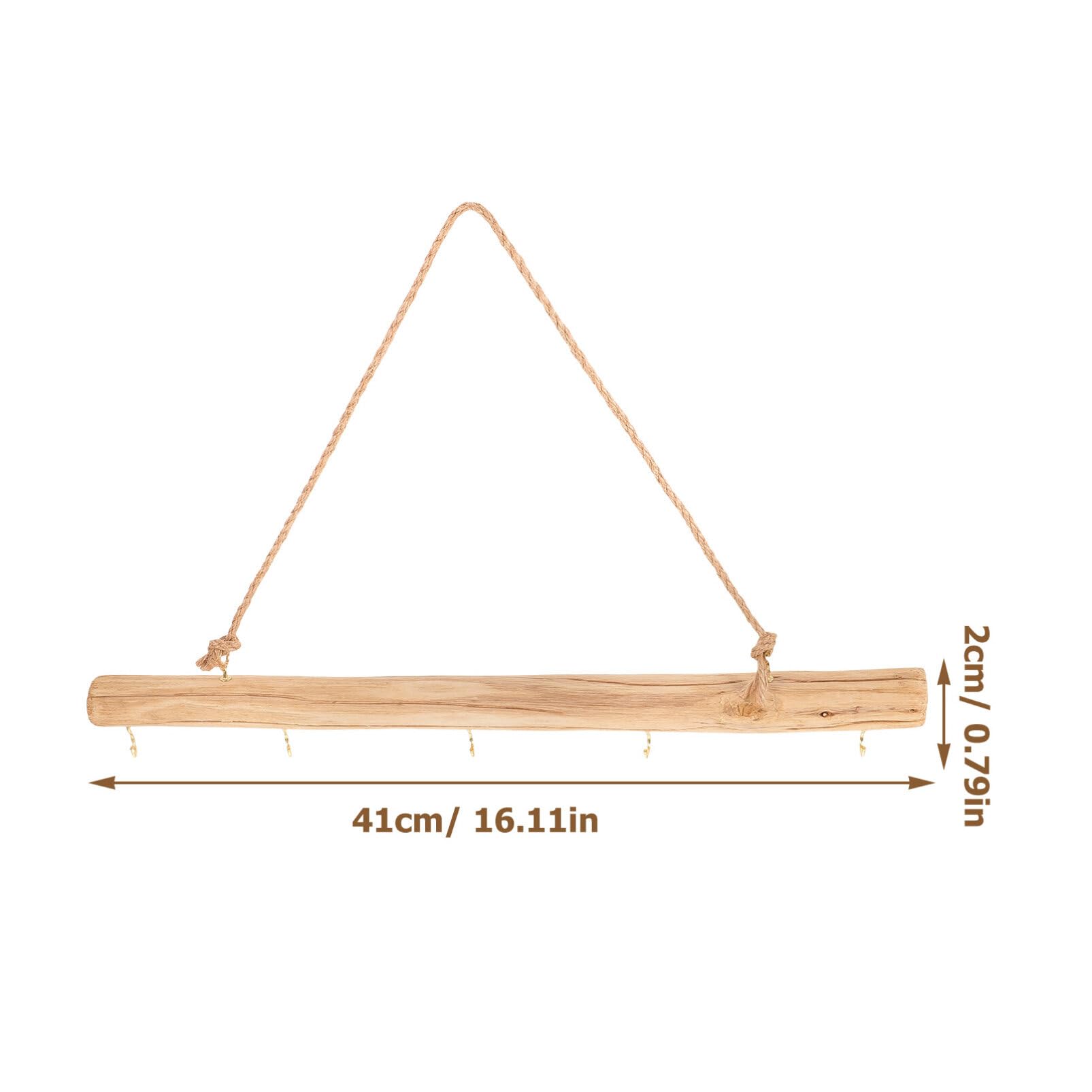 Kichvoe Wooden Log Jewelry Hanger Tree Branch Jewelry Organizers with Hooks Decorative Driftwood Wall Hanging Decor for Home Store