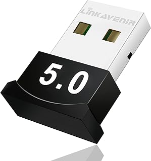 5.0 Bluetooth Adapter for PC, 3Mbps Bluetooth Dongle for PC windows 11/10/8.1/8/7, LinKAVEniR Dual Mode Bluetooth Network Adapters for Speakers/Headphones/Keyboards/Headsets/Printers/etc