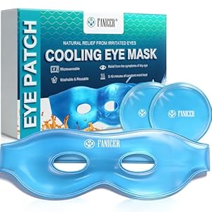 Kühlmaske Gesicht, Kühlmaske Augenmaske mit 2x Augen Kühlpads, Augen Kühlpads Wiederverwendbare, Kühlmaskes Gesicht gegen Geschwollene und Müde augen, Entspannung zu Hause Augenkühlmaske