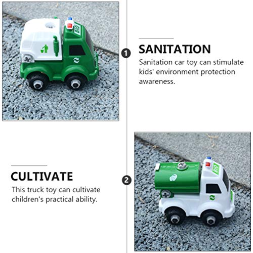 TOYANDONA Caminhão de lixo de brinquedo para higienização e reciclagem, caminhão de lixo verde, veíc