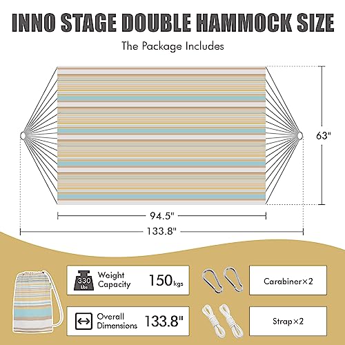 INNO STAGE 2 Persons Hammock - Brazilian Double, Portable Camping Bed for Patio, Backyard, Porch, Outdoor & Indoor Use - Soft Cotton with Carrying Bag by INNO STAGE - Image 2