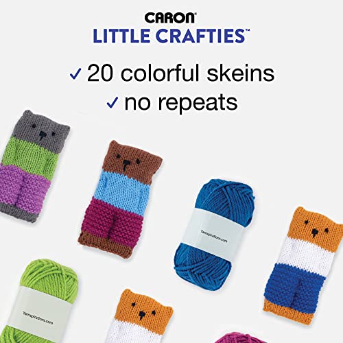 Caron Little Crafties Acrylic Mini Yarn Multipack 20 Count (Pack of 1) – Knitting, Crocheting & Art Projects – Machine Washable & Dryable – Durable Light Weight Yarn Kit by Caron - Image 3