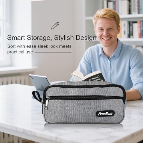 Image of Large Capacity Pencil Case - Cute Pencil Pouch for Back To School Supplies, Simple Stationery Office Organizer Pen Bag with Zipper