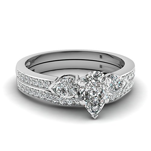 10K 14K 18K Gold Pear Cut Moissanite Wedding Ring Sets for Women,1.75/2.75 CTW Moissanite Engagement Ring Sets Wedding Engagement Anniversary Bands Set Free Engraved2