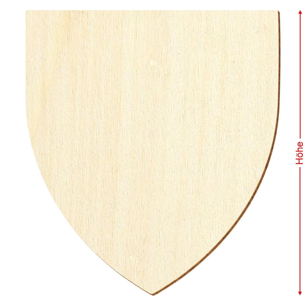 Wappenschild V1 Deko Holz Zuschnitt 3-50cm, Größe:32cm, Pack mit:1 Stück