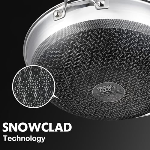 Wok, 13 Inch Hybrid Woks & Stir-fry Pans Nonstick, Non Toxic Stainless Steel Wok Pan with Lid, Dishwasher Induction Oven Broiler Safe, PFOA Free Cookware Non Stick - Thumbnail 2