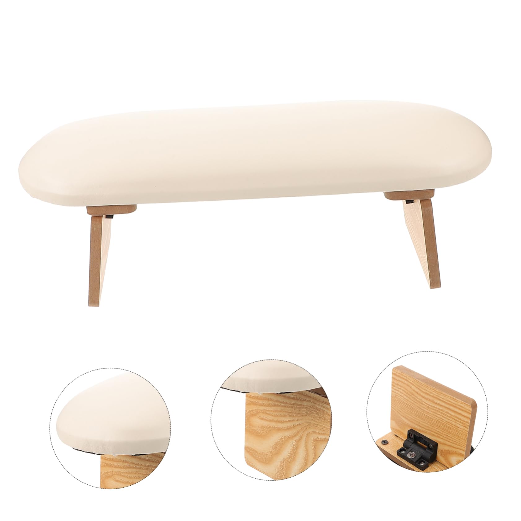 Cuscino Pieghevole per Manicure in Legno Pu e Spugna | Regolabile in Altezza, Superficie Liscia, Leggero e Portatile, per Esercizi DIY e Formazione Unghie