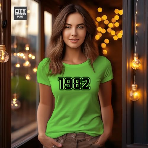 T-shirt 1982 femme vert liril coton respirant anti-déformation - 4