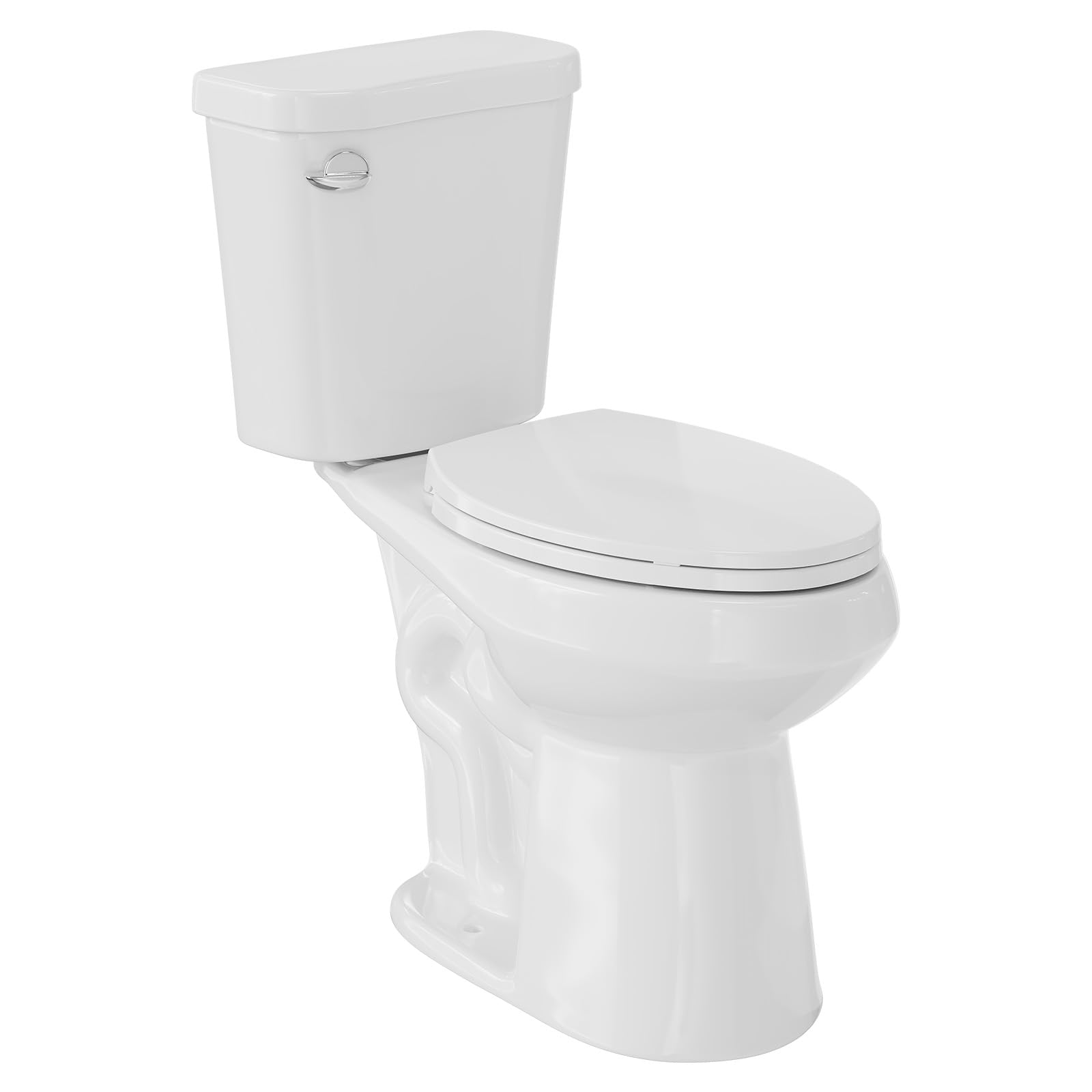 ADA Height 21" Elongated Two-Piece Toilet with Slow-Close PP Seat – Upgraded Power Flush, Single Side Handle, Includes Tank & Installation Hardware