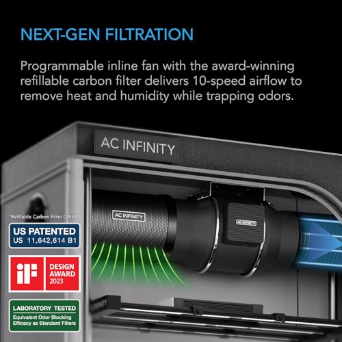 Image of AC Infinity x Athena Cultivator Kit, Complete 2-Plant Grow Tent System with Blended Line Fertilizer Starter Kit, Dynamic Learning AI Control with WiFi-Integrated Quiet Fans, Full Spectrum EVO Lights