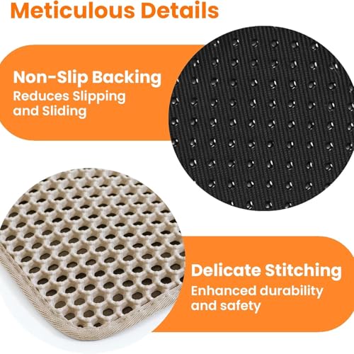 Image of Emily Pets Cat Litter Mat | Double Layer Honeycomb Design with Large Holes | Waterproof, Non-Slip & Easy to Clean