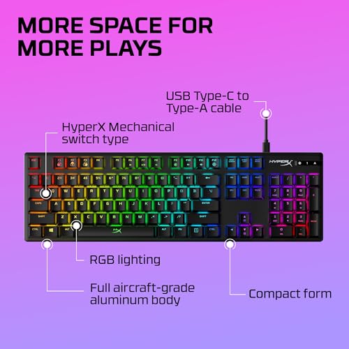 Alloy Origins, Tastiera Meccanica da Gaming Cablata, Illuminazione RGB, Telaio in Alluminio, 80 Milioni di Pressioni Garantite, Cavo USB-C, 3 Dispositivi Collegabili, Layout Inglese, Nera - Tastiera gaming - Immagine 6