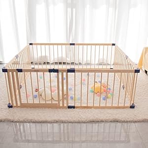 Wooden baby playpen with door play fence for babies kids safety play center yardplaypen with gate for infants and babiesextra large playard anti fall playpen 5905x 7880×24  urban country home decor