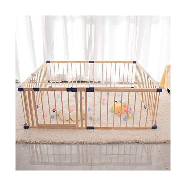 Wooden baby playpen with door play fence for babies kids safety play center yardplaypen with gate for infants and babiesextra large playard anti fall playpen 5905x 7880×24  urban country home decor
