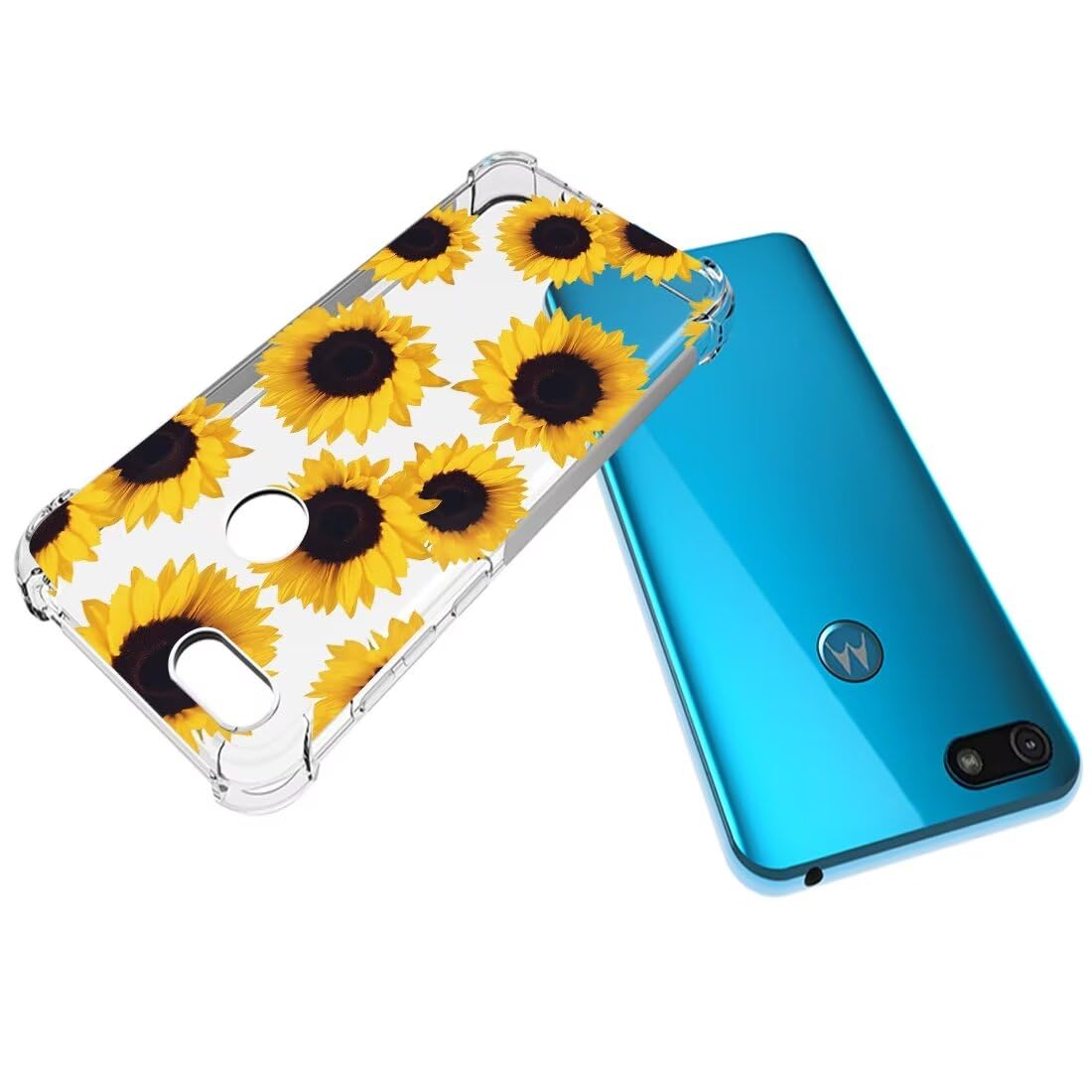 RanTuo Custodia per Motorola Moto E6 Play Cover, TPU + PC 2 in 1 Doppia Protezione, Antiurto, Resistente ai Graffi, con Sede a Staffa, Cover per Motorola Moto E6 Play.(Oro Rosa
