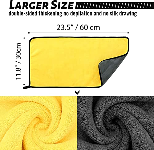 Image of Microfiber Towels for Cars Thickened Car Cleaning Rags Car Cleaning Supplies Cleaning Cloths Cleaning Towels for House and Car Drying Wash Detailing Buffing Polishing Towel(30*60 cm, Set of 4)