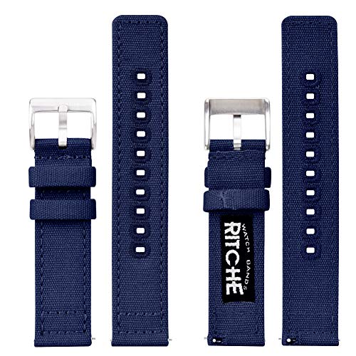 Image of Ritche Christmas Gift Canvas Vintage Quick Release Watch Band 18mm 20mm 22mm 24mm Replacement Watch Straps for Men Women, White Elephant Gifts, Stocking Stuffers for Men, Father's Day gifts