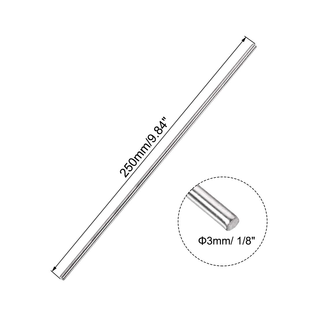Barres En Acier Inoxydable 304 - 3mm X 250mm, Lot De 6, Pour Bricolage Et Fabrication