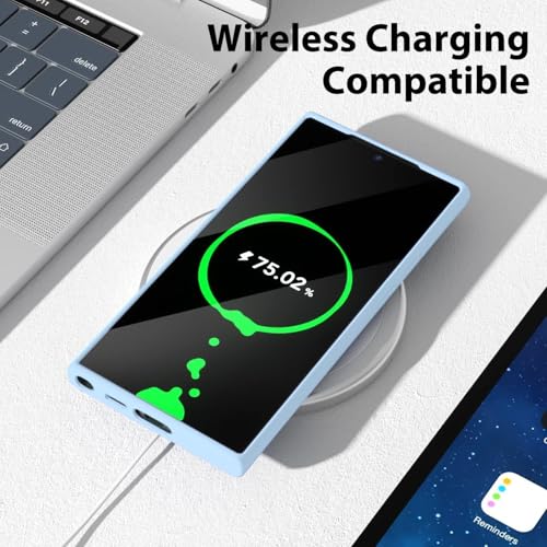 Image of DIZORO Microfiber Candy Case Compatible for Samsung S25 Ultra 5g Smooth Touch Cushion Liquid Soft Silicone Gel Rubber Phone Cases Non-Slip Full Body Protective Shockproof Back Cover (New Carolina)