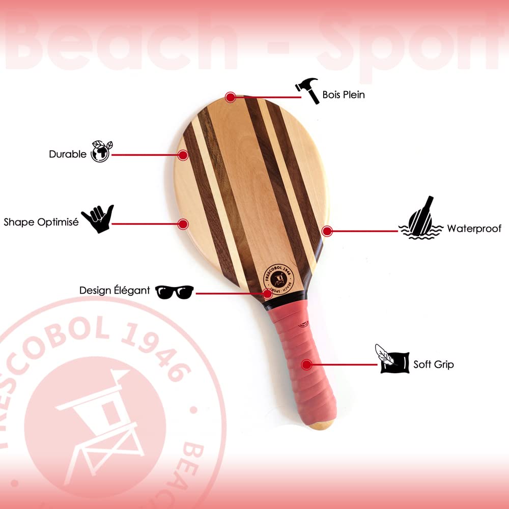 Raquettes de Plage Premium Soft Blue & Red Pastel