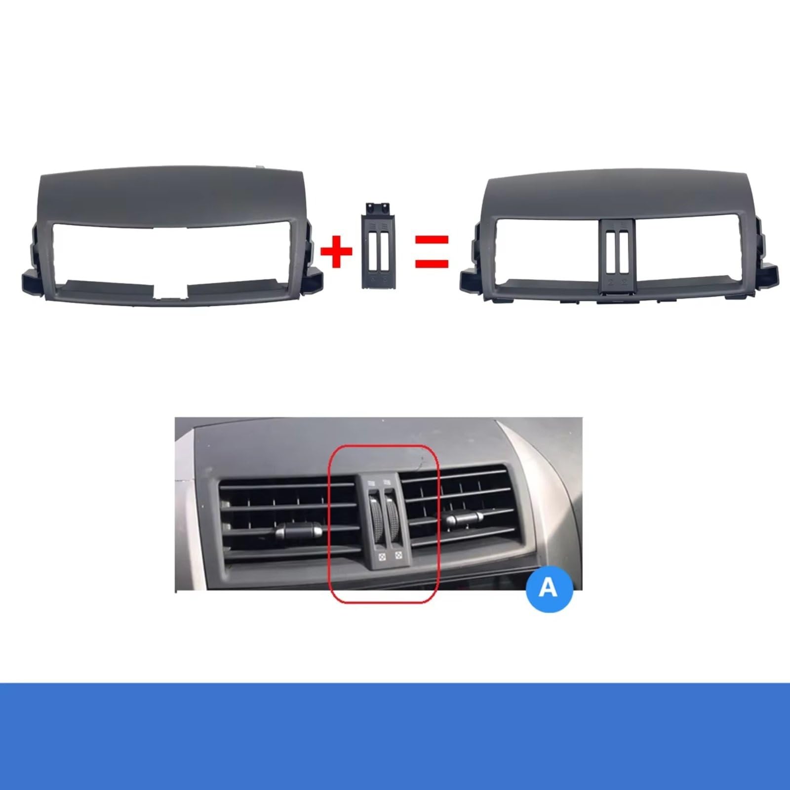 Ventilación Rejilla Para Toyota Para RAV4 2006 2007 2008 2009 2010 2011 2012 Cubierta Panel Ventilación Marco Salida Aire Acondicionado A/C Salida Ventilación Aire(Frame A)