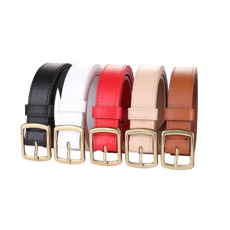 Women's Leather Belt Decoration Dress Shirt With Suit Jeans And Women's Casual Belt(Orange)3