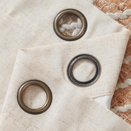 Image of JINCHAN Lined Linen Curtain Room Divider 100 inchW x 90 inchL Grommet 1 Panel Beige