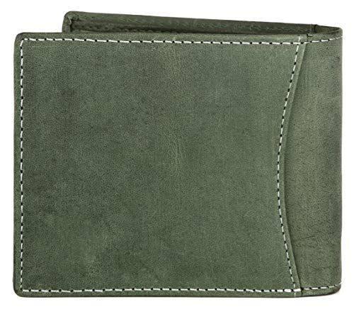 Image of WildHorn Mens Leather Wallet, Green