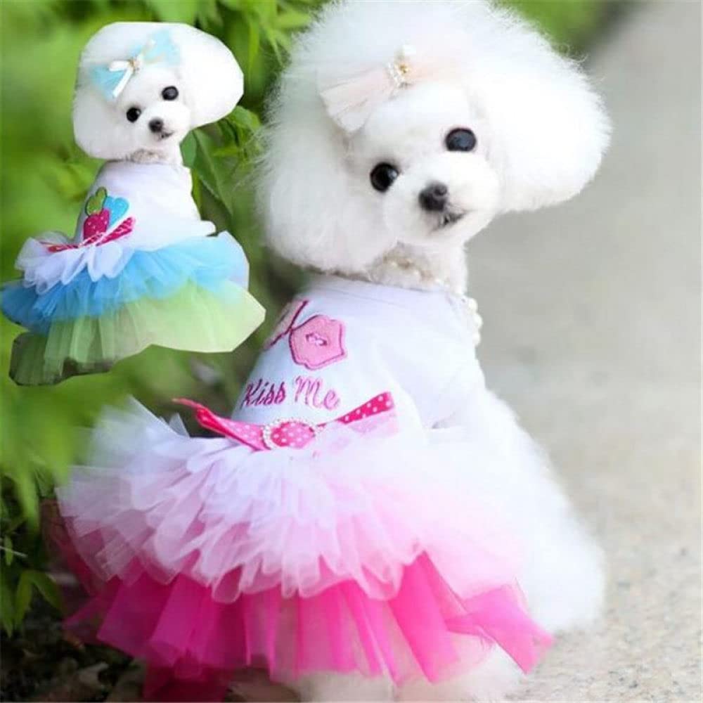 ハンドメイド犬服　お袖フリルのエプロンドレス　ピンク苺ちゃん★お袖変更可能 6d53f6c48ccab208a6a249c8815c5e