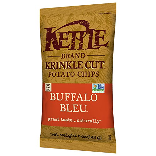Image of Kettle Brand Potato Chips, Krinkle Cut Buffalo Bleu, 5 Ounce Bags (Pack of 15)