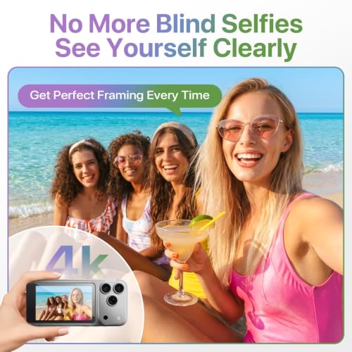 Image of Moman Touchscreen Vlog Selfie Monitor Screen for iPhone, 4K 60fps & Encrypted Private P2P Wireless, Magnetic Back Camera Monitor, 164ft Range for TikTok, YouTube, Vlog Photo & Video Kits, Pearl White
