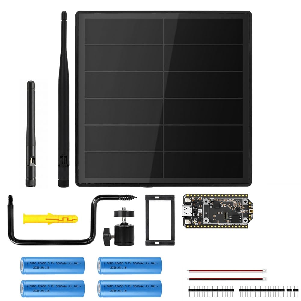 Kit de Nodo LoRa 5W Solar con WiFi y placa de desarrollo LoRa 32 V4 Meshtastic 915MHz