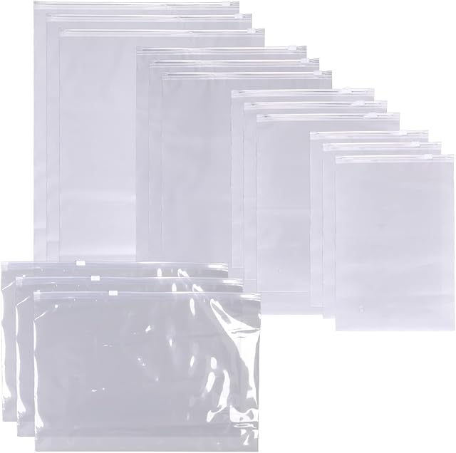 DBOO 15pcs Reusable Plastic Ziplock Hospital Bags Seal Clothes Bags Frosted Resealable Bag Maternity Essentials Travel Clothes Seal Storage Bag Travel Waterproof Storage Pouch Luggage Organiser