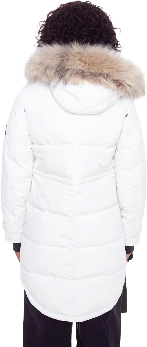 ALPINE NORTH Ukon Women’s Vegan Down Drawstring Winter Parka - Insulated Jacket with Faux Fur Hood