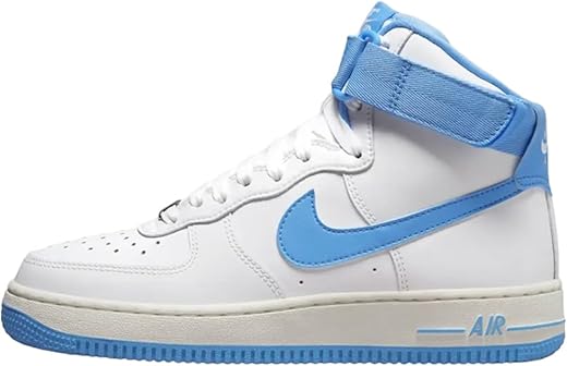 Nike Women's Air Force 1 High Sneakers, White/University Blue-sail, 6.5