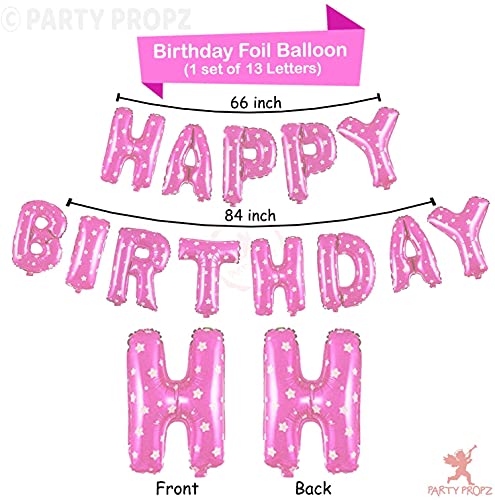 Image of Party Propz Rubber 2nd Birthday Decoration Set for Girls - 57Pcs Pink With Fairy Lights | Baby and Kids Birthday Party Supplies