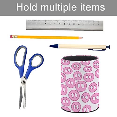 JUZGTSIT Stifthalter mit niedlicher Schweineschnauze, PU-Leder, Stiftebecher, Schreibtisch-Organizer, Make-up-Pinselhalter für Zuhause und Büro