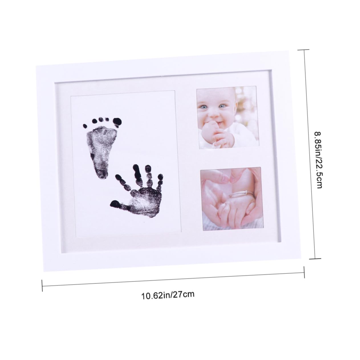 IWOWHERO Infant Footprint Frame Monthly Baby First Year Photo Frames Handprint and Footprint Display