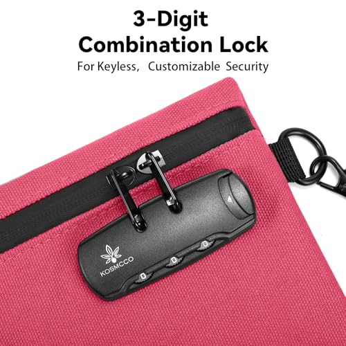 Image of KOSMCCO Money Bag with Lock, 11.8 x 7.9 Inches Durable Canvas Cash Bag Bank Bag for Cash