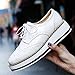 DADAWEN Women's Platform Lace-Up Wingtips Square Toe Oxfords Shoe White US Size 7/Asia Size 38/24cm