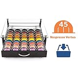 ☕️ HOCHWERTIGE AUSFÜHRUNG HOCHWERTIGES DESIGN mit wunderschöner gehärteter Glasplatte und schwarz emaillierter Stahlkonstruktion - * Bitte beachten Sie, dass dieser Halter nur für Nespresso Vertuo Vertuoline Kapseln geeignet ist.