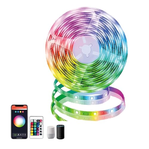 Wiby AI 3M LED Strip, Smart LED Strips, Christmas Lights for Bedroom, Works with Alexa/Google Assistant, AI Lighting Design Assistant, Music Sync for TV Gaming Bar Party (3M)