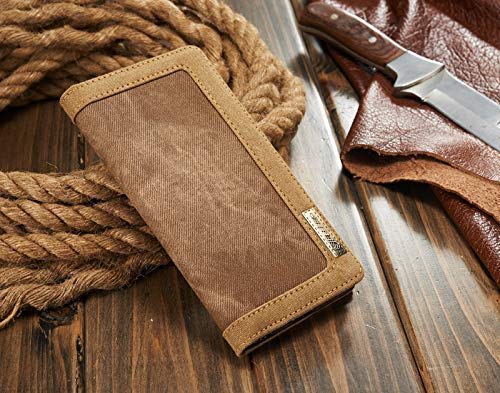 Image of ClickCase Iconic Series for Realme Narzo 20 pro Soft Canvas Denim Cloth Leather Wallet Flip Case Kick Stand with Magnetic Closure Flip Cover for Realme Narzo 20 pro (Beige Brown)