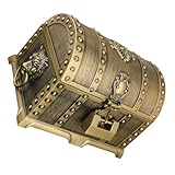 Ipetboom Caja Joyero Vintage de Metal Cerradura Cofre de Almacenamiento Espacioso para Joyas y Accesorios Organizador de Aleación de Zinc Diseño Europeo para Mujeres y Hombres Regalo Elegante