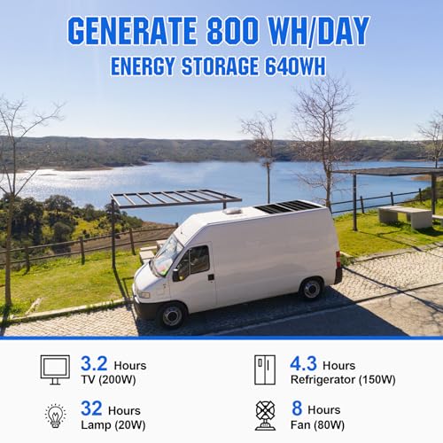Image of ECO-WORTHY 200 Watt 12V Complete Solar Panel Starter Kit for RV Off Grid with Battery and Inverter: 200W Solar Panels+30A Charge Controller+50Ah Lithium Battery+600W Solar Power Inverter